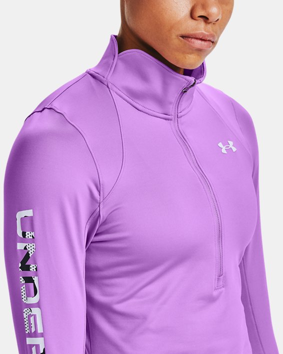 Women's ColdGear® Armour Graphic ½ Zip, Purple, pdpMainDesktop image number 3